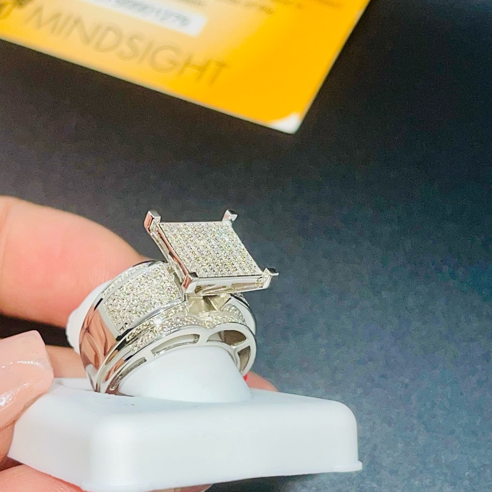 Real diamond engagement promise ring for women, bridal wedding ring for her SALE
